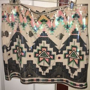 Express tribal print mini skirt